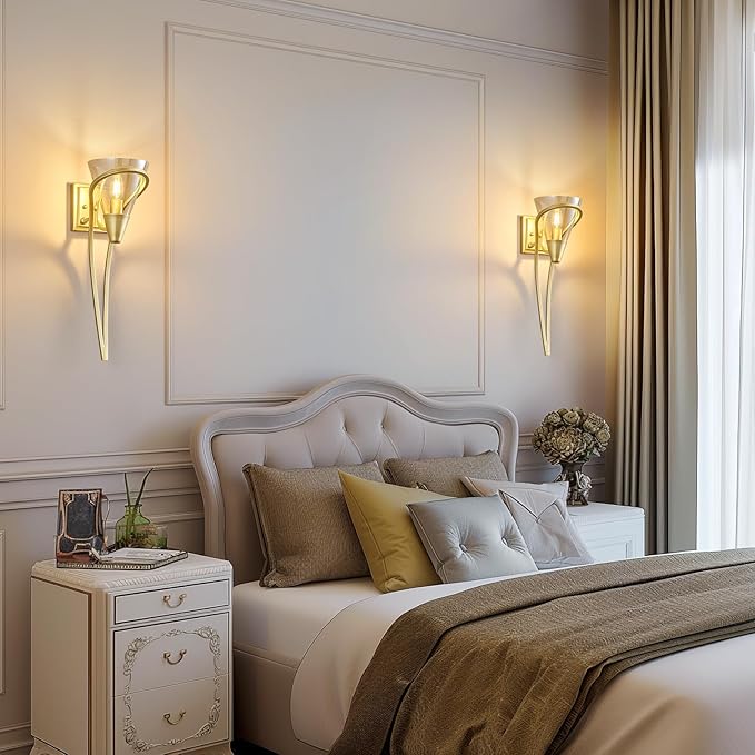 Modern Gold Wall Sconce E12 Torch Decorative Wall Lights Industrial Wall Lights for Bedroom Bathroom Living Room Hallway