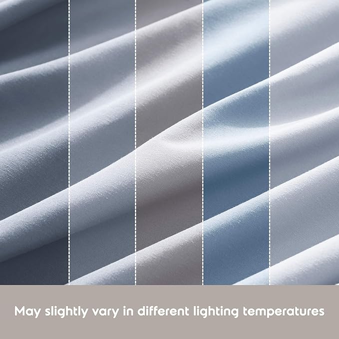 Nestl Extra Deep Split King Sheet Set - 7 Piece Breathable & Cooling Sheets - Hotel Luxury Bedding Set w/18-24 Inch Deep Pockets - Easy & Secure Fit - Super Soft, Wrinkle Free & Comfy - Ice Blue