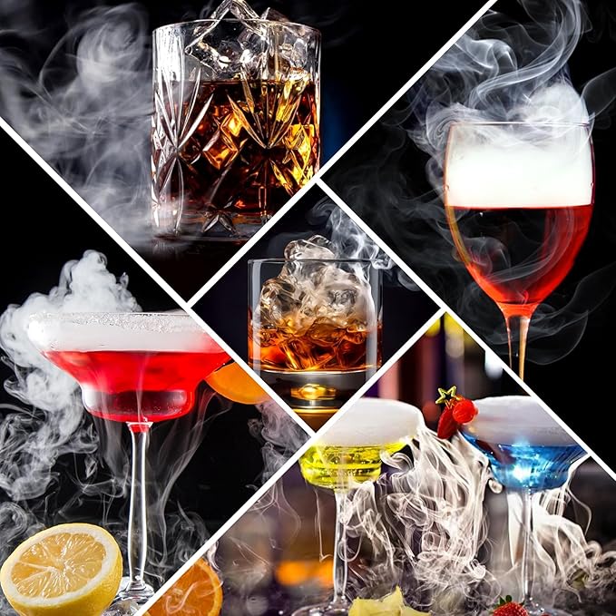 Electric Whiskey Smoker Kit with Built-in Lighter, Rechargeable & No Butane Needed, Includes 6 Wood Chips for Old Fashioned Cocktails, Bourbon Whiskey Gifts for Men/Dad/Husband,Black