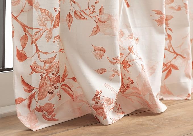 Maison d' Hermine Curtains for Living Room 100% Cotton 84 inch Length One Panel Light Filtering Curtains for Bedroom Windows with Rod and Loop Pockets Drapes (Equinoxe Terracotta, 50" W x 84" L)