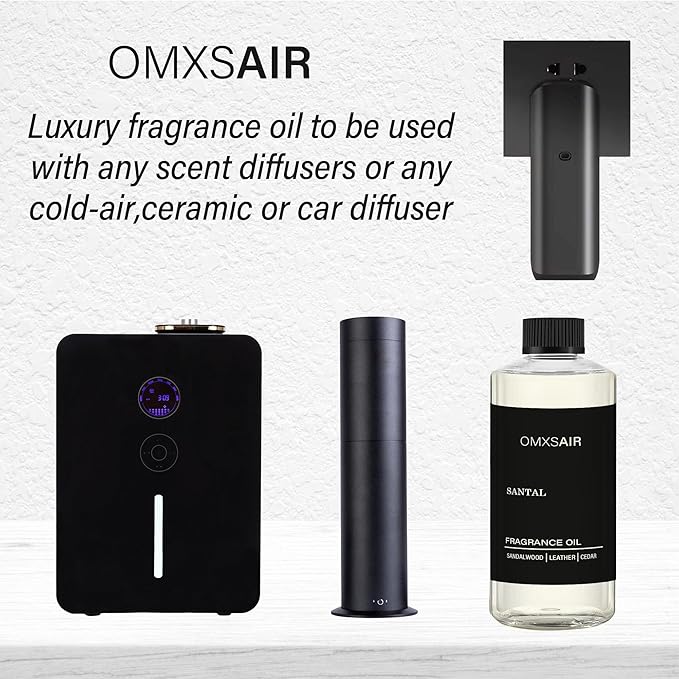 Hotel Scnet Diffuser Oil 500ml Inspired by Santal - Hotel & Car,Home Luxury Scents - Comforting Sandalwood,Papyrus,Cardamom,Santal Essential Oils Blend for Aromatherapy Diffuser