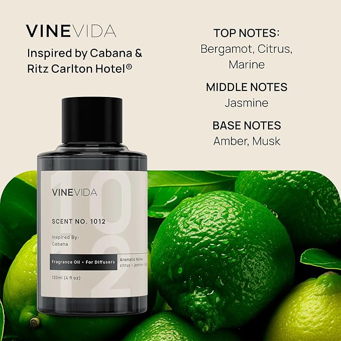 VINEVIDA (4-pk) Hotel Fragrance Collection. Cold Air Diffusers - Scents No.1002, No.1019, No.1012, No.1010