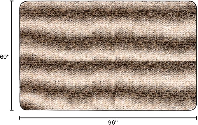 House, Home and More Skid-Resistant Carpet Indoor Area Rug Floor Mat - Black Ripple - 5 Ft X 8 Ft - Non Slip Rubber Backing, Stain Resistant, Dog Friendly, Living Room Bedroom Kitchen Entryway