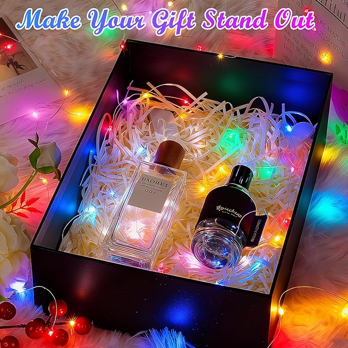 Lakumu 12 Pack Multi-Color Fairy Lights Battery Operated, 7ft 20 LED Waterproof Micro Firefly Lights for DIY Craft, Wedding Table Centerpieces, Christmas Decor, Bedroom