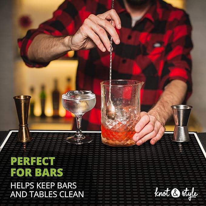Bar Mat Spill Mat for Home Bar Decor for Home Durable Rubber 18"x12" Small Large Home Bar Accessories Bar Gifts Bar Mats for Countertop