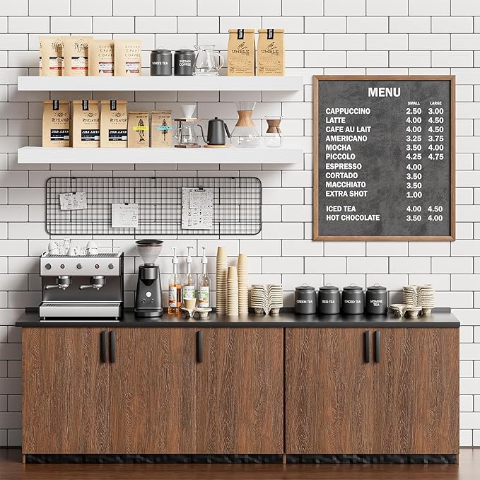 Heimlove Floating Shelves for Wall 36 Inches Long,9.3" Deep White Floating Shelf Set of 2,Wall Mounted Shelves for Bathroom Bedroom Living Room Kitchen Office,Shelf for Books Storage,Home Decor