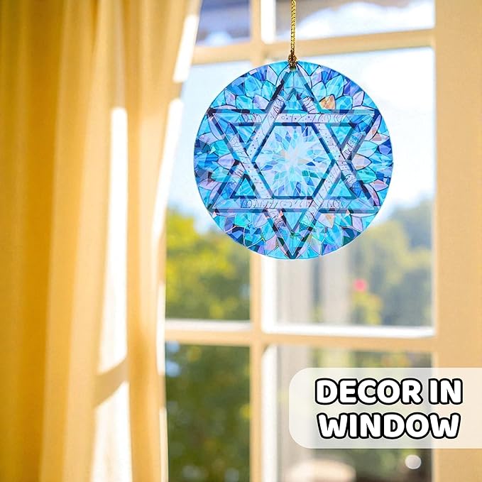 Star of David Ornament with Hologram Effect β Hanukkah Gift, Christmas Stars Decor, Jewish Tree Decoration, Christmas Hanukkah Acrylic Ornament, Judaica Spiritual Gifts