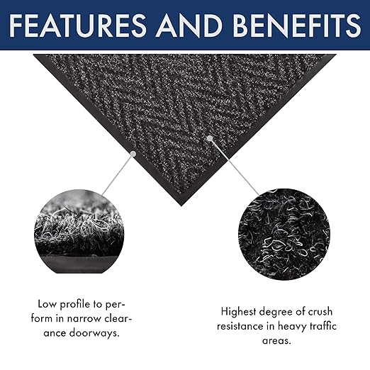 Notrax 118 Arrow Trax® Entrance Mat, for Home or Office, 3' X 4' Charcoal