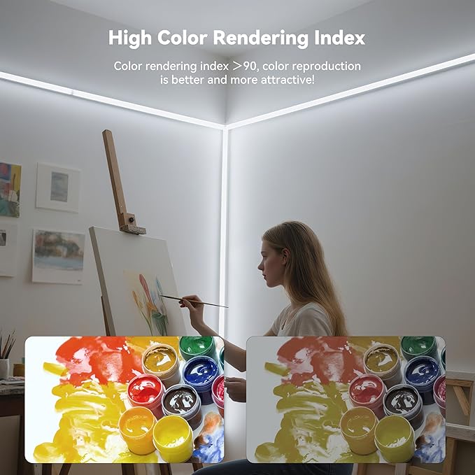 MIWISE COB LED Strip,4000K Natural White 20ft/6.1m,Dimmable Super Bright 24V LED Strip Light,CRI 90+ Flexible Tape Light with RF Remote Timer Function,for Home/Cabinet/Bedroom/TV DIY Lighting Project