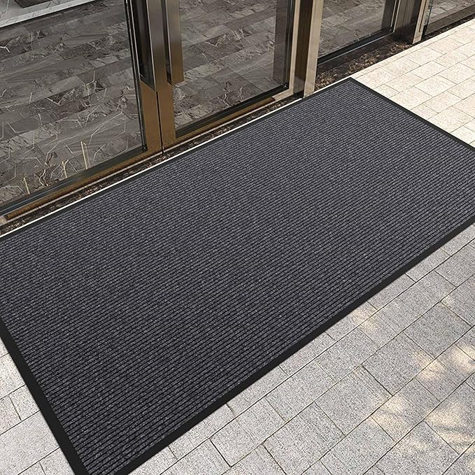 Front Door Mat, 48" x 36" Heavy Duty Indoor Outdoor Doormat, Non-Slip, Rubber Backing Low Profile, Welcome Commercial Door Mats for Entryway