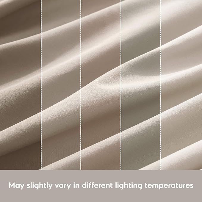 Nestl Extra Deep Cal King Sheet Set - 6 Piece Breathable & Cooling Sheets - Hotel Luxury Bedding Set w/18-24 Inch Deep Pockets - Easy & Secure Fit - Super Soft, Wrinkle Free & Comfy - Beige Cream