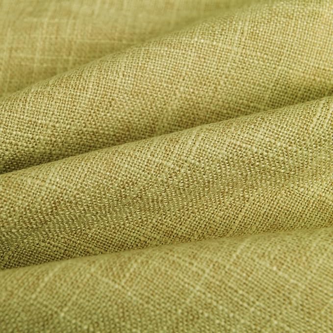 JIUZHEN 18x18 Inch Green Faux Linen Pillow Covers Set of 2, Farmhouse Rustic Decorative Cushion Covers for Sofa Bed, Soft Breathable Washable Zippered Pillowcase