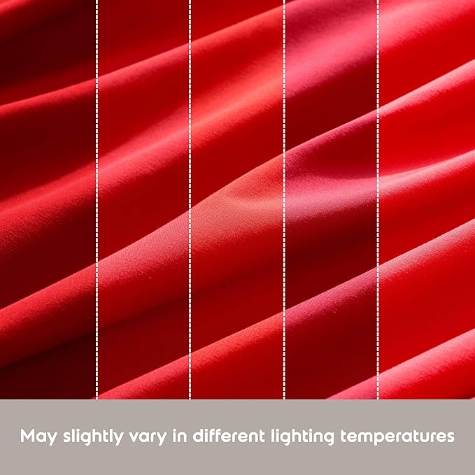 Nestl Extra Deep King Sheet Set - 6 Piece Breathable & Cooling Sheets - Hotel Luxury Bedding Set w/18-24 Inch Deep Pockets - Easy & Secure Fit - Super Soft, Wrinkle Free & Comfy - Red