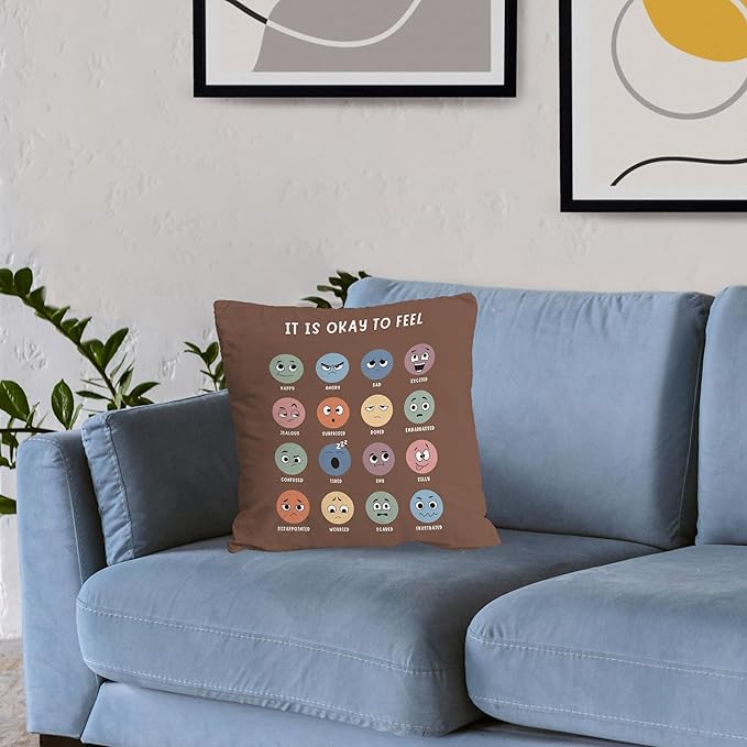 Nogrit Counseling Office Must Haves Throw Pillow Cover, Calming Corner, Mental Health Pillowcase Decor for Home Kids,Mental Health Counselor Gifts, Calming Corner Pillow Covers 18x18-892