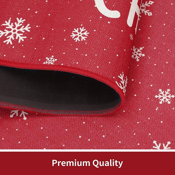 CAROMIO Kitchen Rugs and Mats Washable Non-Skid Kitchen Mats Christmas Decorative Runner Rugs Xmas Throw Floor Mats Runner for Kitchen Laundry Sink, 17"x29"+17"x47"