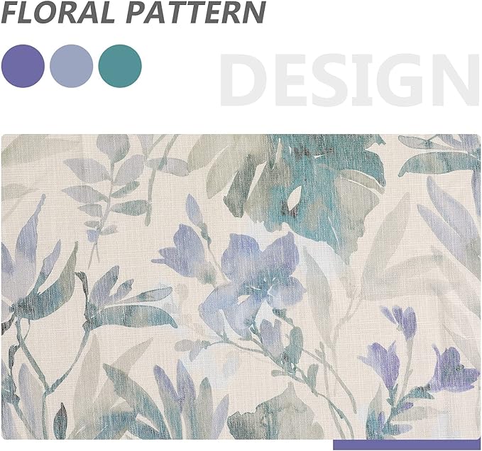MYSKY HOME Green Floral Curtains 108 inches Long Light Filtering Curtains for Living Room Drapes for Bathroom Farmhouse Floral Printing Window Treatment Grommet 2 Panels,Sage and Natural