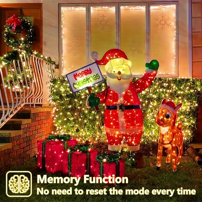 YEGUO 500 LED 165ft Christmas Lights Outdoor Waterproof, Warm White String Lights Indoor, 8 Modes Green Wire Twinkle Xmas Tree Lights Plug in with Memory Timer