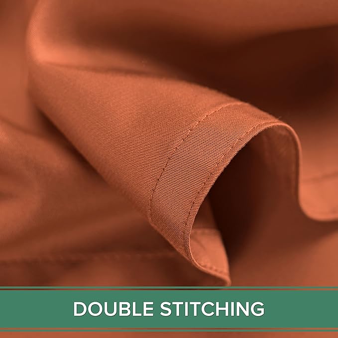 Queen Sheets by Pure Bamboo, Genuine 100% Organic Viscose Derived from Bamboo Bed Sheet Set, Luxuriously Soft & Cooling, Double Stitching, Lifetime Quality Promise (Queen, Terracotta)