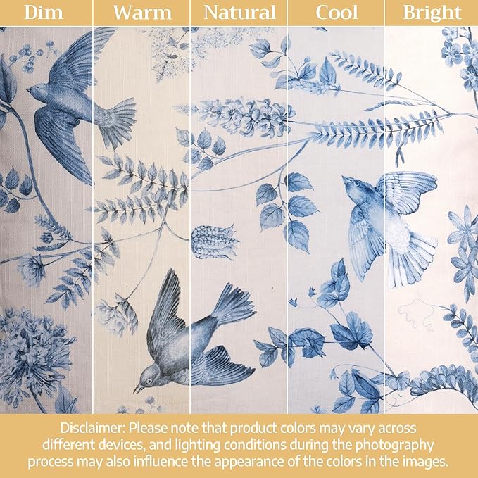 Maison d' Hermine Curtains for Living Room 100% Cotton 96 inch Length One Panel Light Filtering Curtains for Bedroom Windows with Rod and Loop Pockets Drapes (Neo Ipomee Beige, 50" W x 96" L)