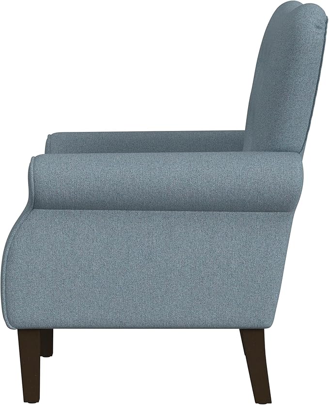 Spatial Order Home Decor | Upholstered Rolled Arm Wingback Accent Chair | Accent Chairs for Living Room & Bedroom | Decorative Home Furniture - Blue Textured Woven