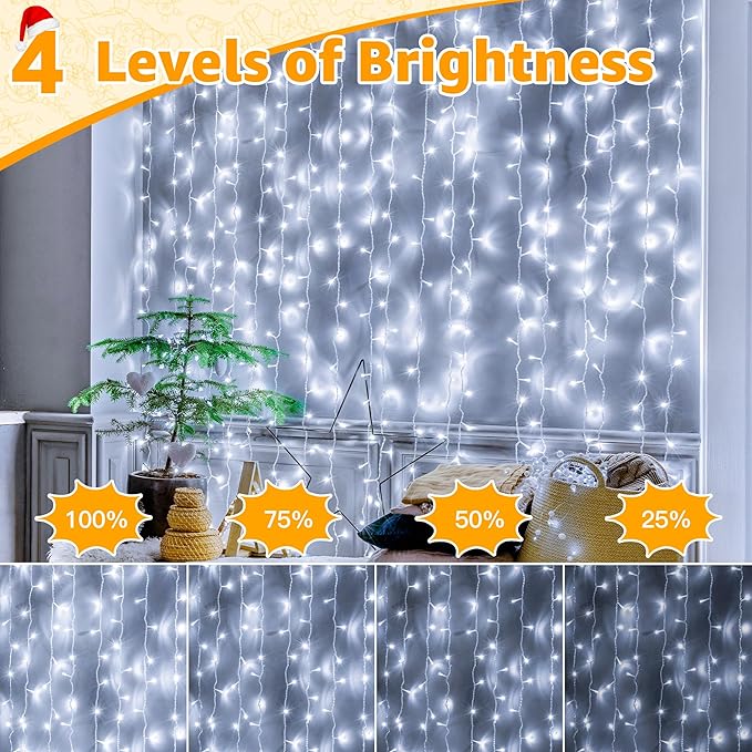 Ollny Christmas Lights Outdoor 800LED 262FT, Cool White Plug in Fairy Lights with Remote, 8 Modes Waterproof Timers Dimmable LED String Lights for Indoor House Outside Bedroom Patio Balcony