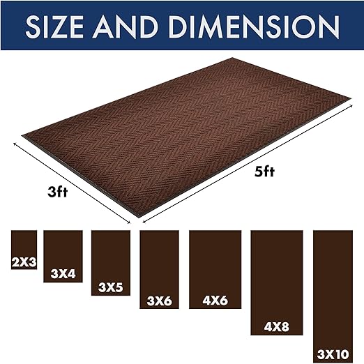 Notrax 118 Arrow Trax® Entrance Mat, for Home or Office, 3' X 10' Brown