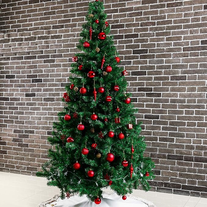 Sunnyglade 60ct Red Christmas Tree Ball Ornaments Set Shatterproof Christmas Bling-Bling Hanging Decoration with Hand-held Gift Package for Xmas Tree Holiday Wedding Party (Red)