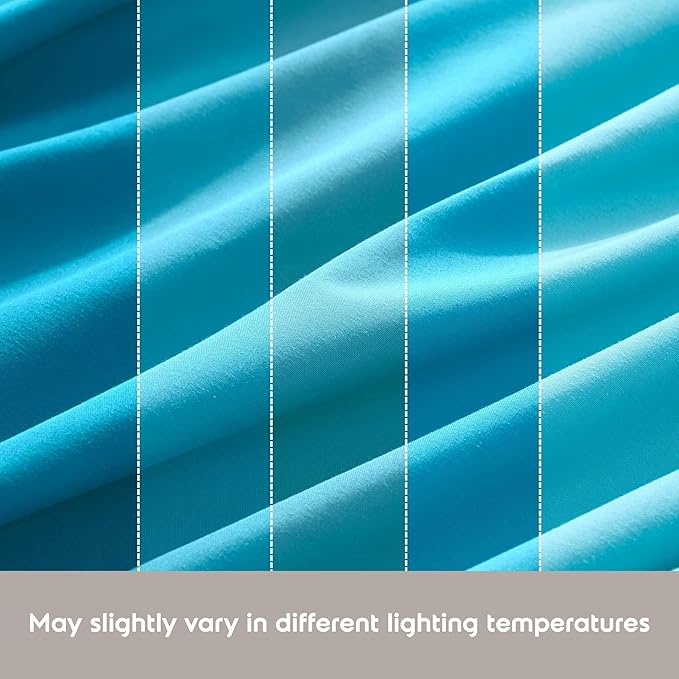 Nestl Extra Deep Split King Sheet Set - 7 Piece Breathable & Cooling Sheets - Hotel Luxury Bedding Set w/18-24 Inch Deep Pockets - Easy & Secure Fit - Super Soft, Wrinkle Free & Comfy - Bright Blue