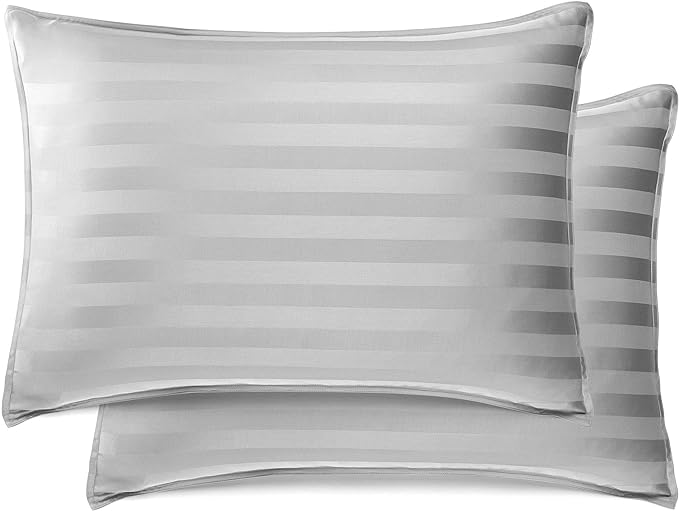 Queen Sheets by Pure Bamboo, Genuine 100% Organic Viscose Derived from Bamboo Bed Sheet Set, Luxuriously Soft & Cooling, Double Stitching, Lifetime Quality Promise (Queen, Jacquard Silver)