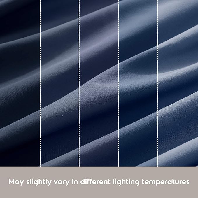 Nestl Extra Deep Cal King Sheet Set - 6 Piece Breathable & Cooling Sheets - Hotel Luxury Bedding Set w/18-24 Inch Deep Pockets - Easy & Secure Fit - Super Soft, Wrinkle Free & Comfy - Navy Blue