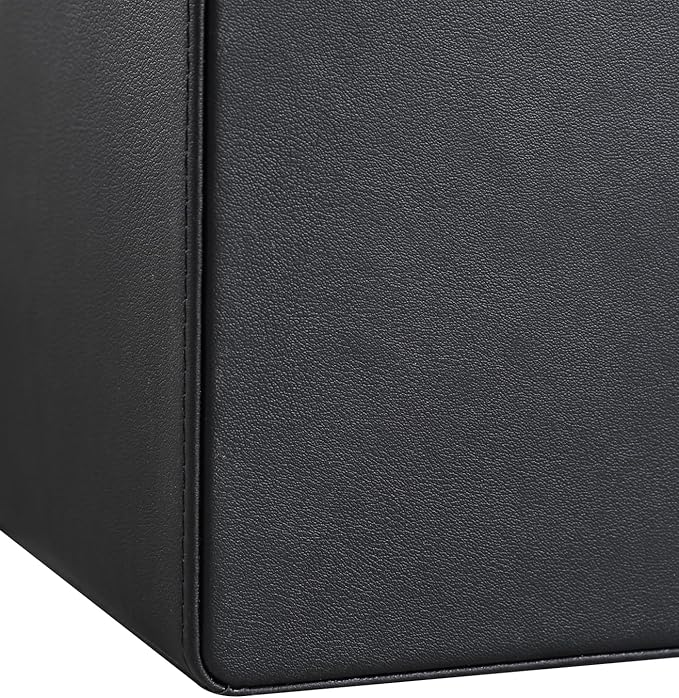 PU Leather Desk Organizer, Luxury Remote Control Holder for Home, Office Desk Accessories Table Caddy Bedside Nightstand Organizer (Black)