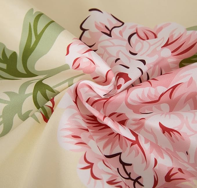 Queen Size Bed Sheets Set Deep Pockets - 6PC Floral Ultra Soft Microfiber Bed Sheets - Easy to Clean, 90 Thread Count Sheets with Fitted Sheet, Flat Sheet & Pillowcases (Rose Floral)