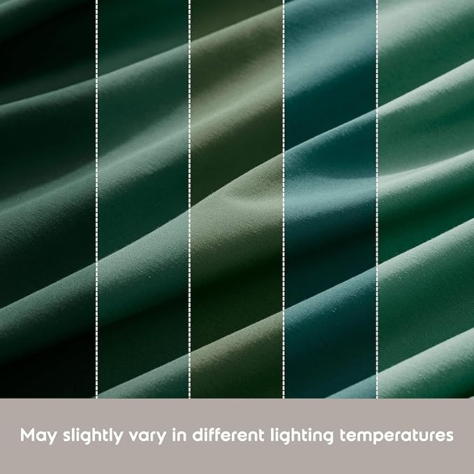 Nestl Extra Deep Twin Sheet Set - 4 Piece Breathable & Cooling Sheets - Hotel Luxury Bedding Set w/18-24 Inch Deep Pockets - Easy & Secure Fit - Super Soft, Wrinkle Free & Comfy - Dark Green