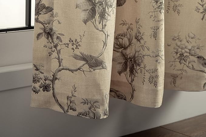 Maison d' Hermine Curtains for Living Room 100% Cotton 84 inch Length One Panel Light Filtering Curtains for Bedroom Windows with Rod and Loop Pockets Drapes (Turin, 50" W x 84" L)
