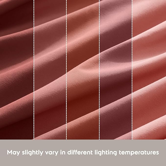 Nestl Extra Deep Twin Sheet Set - 4 Piece Breathable & Cooling Sheets - Hotel Luxury Bedding Set w/18-24 Inch Deep Pockets - Easy & Secure Fit - Super Soft, Wrinkle Free & Comfy - Pink Clay