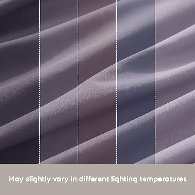 Nestl Extra Deep Full Sheet Set - 6 Piece Breathable & Cooling Sheets - Hotel Luxury Bedding Set w/18-24 Inch Deep Pockets - Easy & Secure Fit - Super Soft, Wrinkle Free & Comfy - Grayish Purple