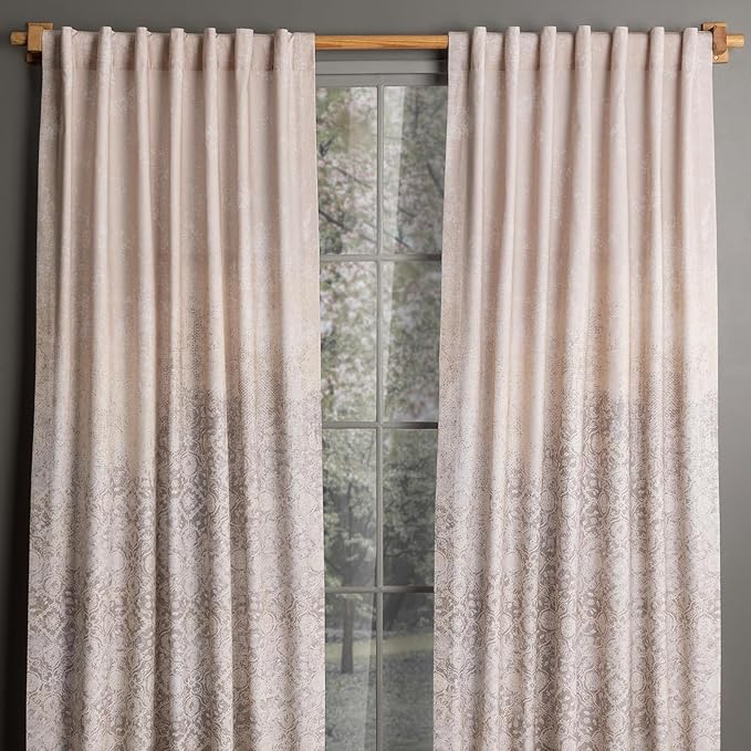 Maison d'Hermine Curtains for Living Room 100% Cotton 108 inch Length Two Panels Window Curtains for Bedroom with Loop & Rod Pockets - Imperfection - Fog, 50" W x 108" L