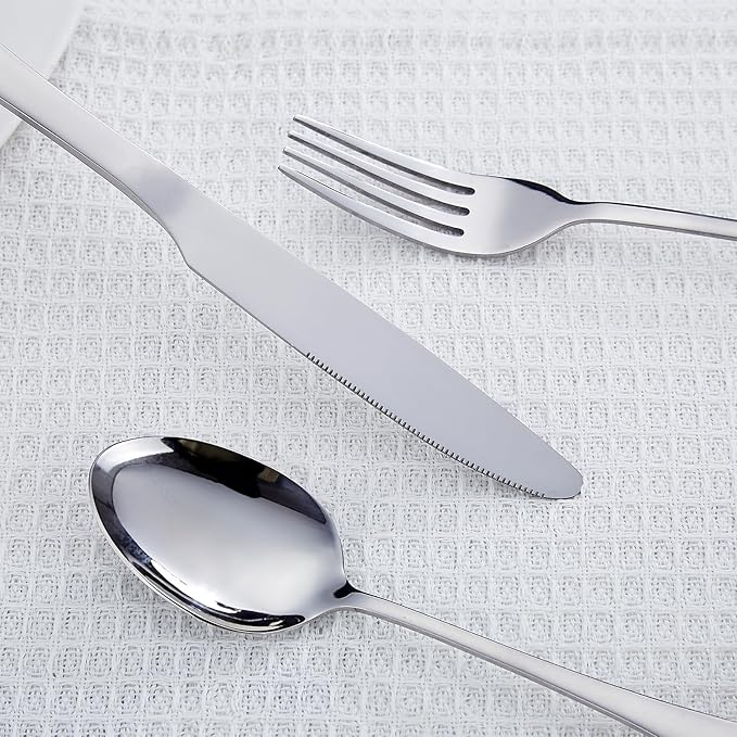 36 Piece Fork Spoon Knife Set, Food-Grade Stainless Steel Silverware Set for 12(Includes 12 Knives, 12 Forks, 12 Spoons),Mirror Polished And Dishwasher Safe