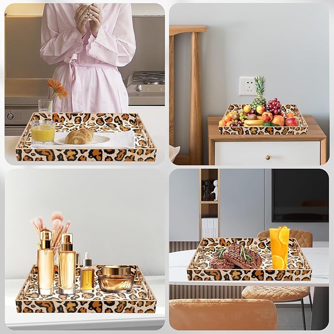 Coffee Table Tray, Serving Trays with Handles, Large Tray for Ottoman Coffee Table, Trays for Living Room Modern