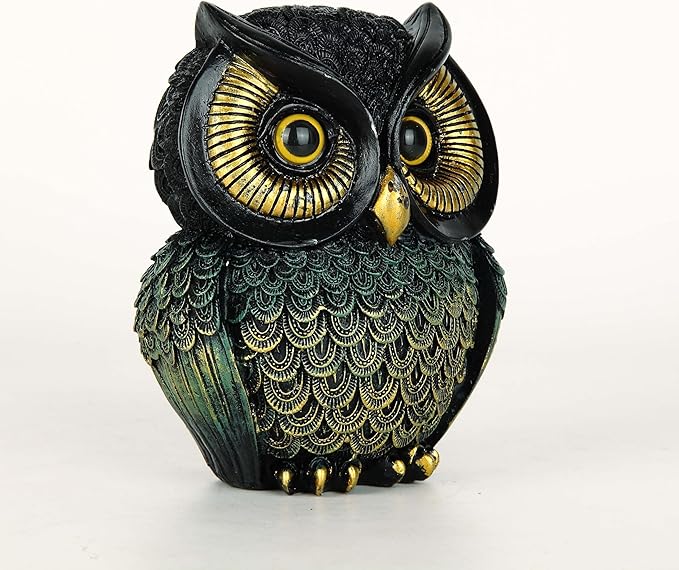 Owl Figurines Resin Statue Home Decor Sculptures Ornament for Bookshelf Living Room,Housewarming Gift