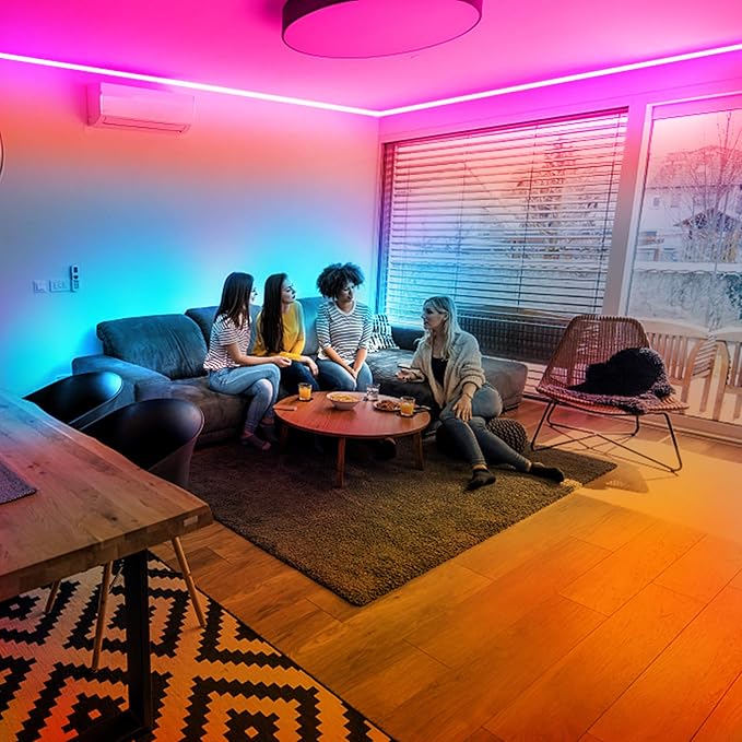 DAYBETTER Smart Led Lights 50 ft, 5050 RGB Led Strip Lights Kits with 24 Keys Remote, App Control Timer Schedule Led Music Strip Lights