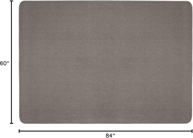 House, Home and More Skid-Resistant Carpet Indoor Area Rug Floor Mat - Gray - 5 Ft X 7 Ft - Non Slip Rubber Backing, Stain Resistant, Dog Friendly, Living Room Bedroom Kitchen Entryway