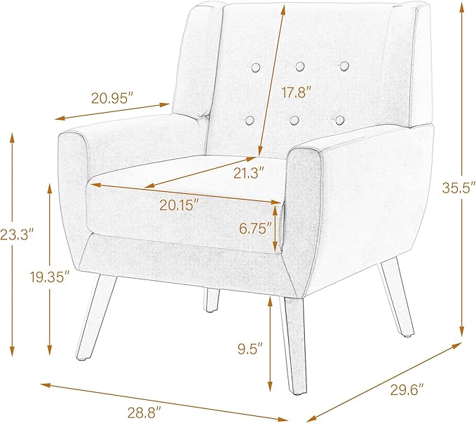 UIXE PU Leather Accent Chairs Set of 2, Modern Arm Club Chair Upholstered Armchair for Living Room, Comfy Single Sofa Seats Button Tufted Reading Seating, Black