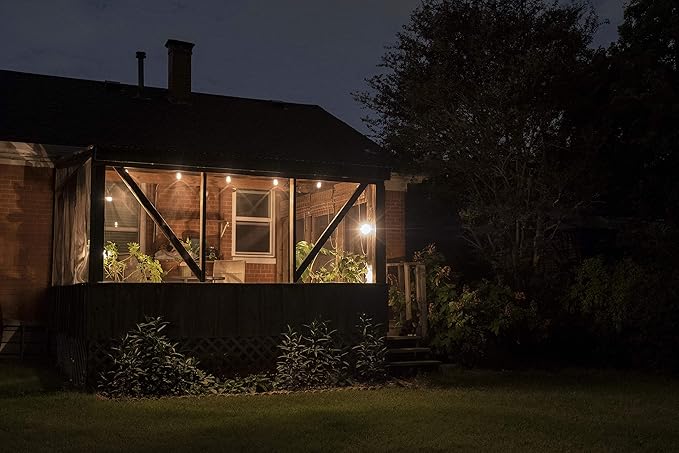 Enbrighten LED Bistro Outdoor String Lights, 12ft, 6 Shatter Resistant Lifetime Bulbs, 2200K Warm White, Weather Resistant, Indoor/Outdoor, Commercial Grade, Perfect for Backyard, Porch, Patio, 38353