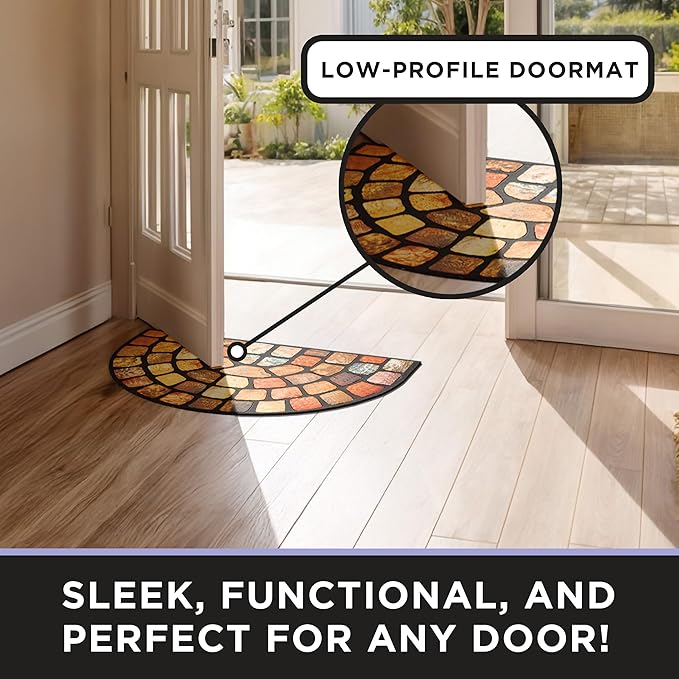 ubdyo Unique Design Door mat - Low Pile Front Doormat Outside Entrance for Efficient Dirt Trapping - All Weather Front Door Mat Indoor Entrance - Anti Slip Welcome Matt Outdoor - (36" x 24", Red)
