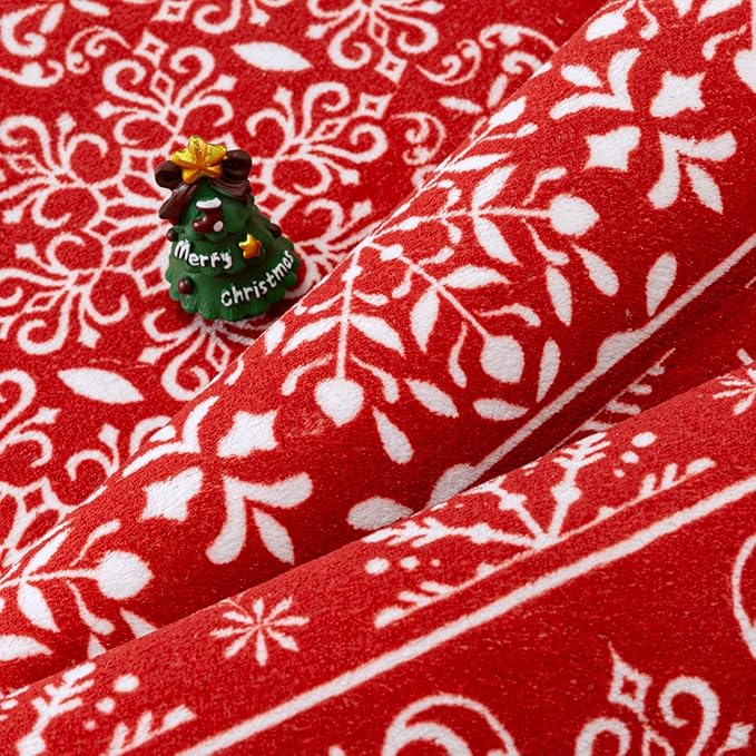 5x7 Area Rug Red Christmas Living Room Carpet Xmas Holiday Decor Bedroom Carpet Snowflake Washable Non Slip Kitchen Mat Indoor Decorative Throw Rug Entryway Dining Room Nursery Bathroom