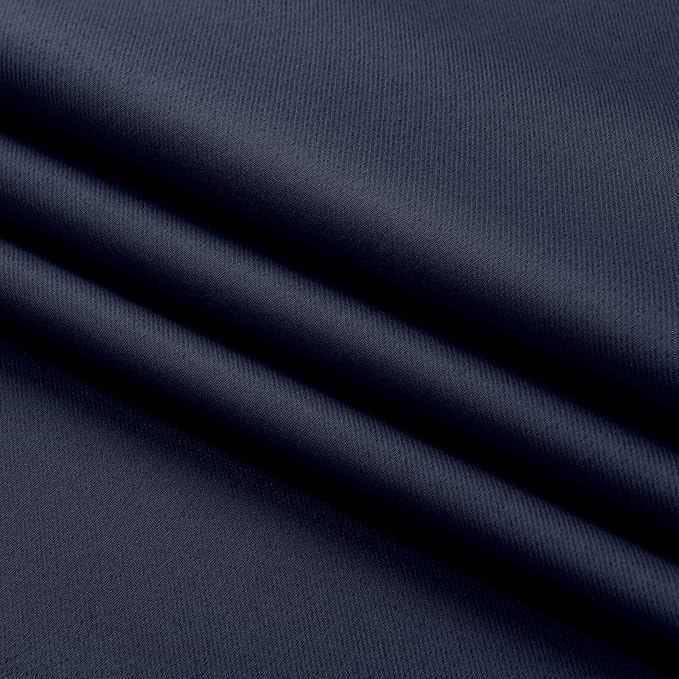 Aiyufeng Navy Blue Blackout Curtains for Bedroom 96 Inches Long 2 Panels, Solid Thermal Insulated, Energy Saving Living Room Window Treatment Curtains Blackout Drapes, W40 x L96 Inch, Navy Blue