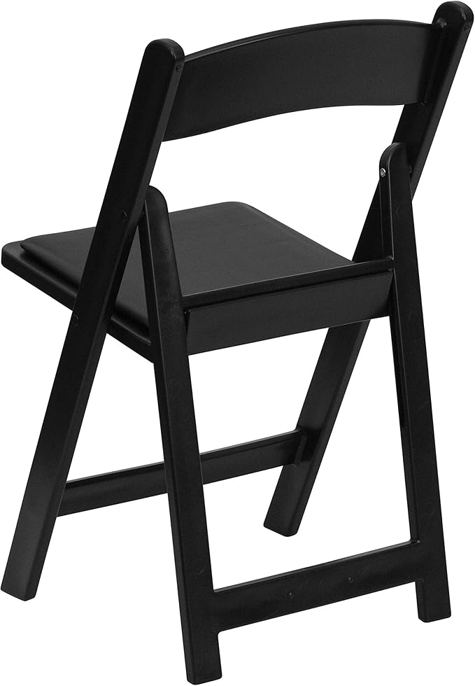 EMMA + OLIVER Folding Chair - Black Resin – 2 Pack 800LB Weight Capacity Comfortable Event Chair - Light Weight Folding Chair