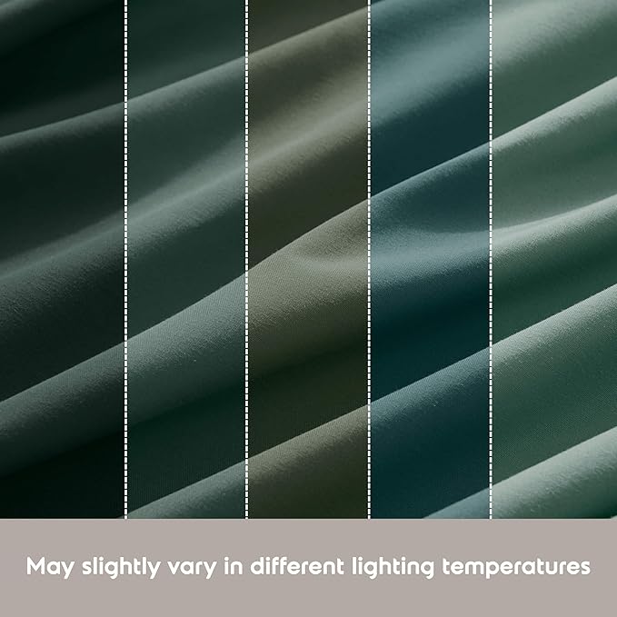 Nestl Extra Deep Split King Sheet Set - 7 Piece Breathable & Cooling Sheets - Hotel Luxury Bedding Set w/18-24 Inch Deep Pockets - Easy & Secure Fit - Super Soft, Wrinkle Free & Comfy - Forest Green