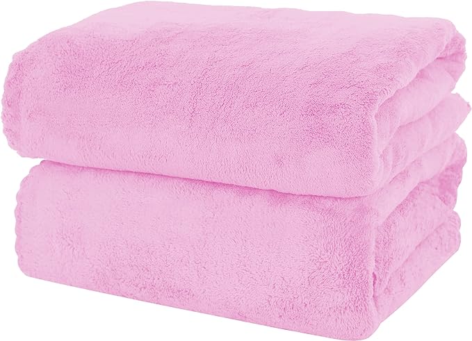 MOONQUEEN 2 Pack Premium Bath Towel Set - Quick Drying - Microfiber Coral Velvet Highly Absorbent Towels - Multipurpose Use as Bath Fitness, Bathroom, Shower, Sports, Yoga Towel (Frozen Berry)